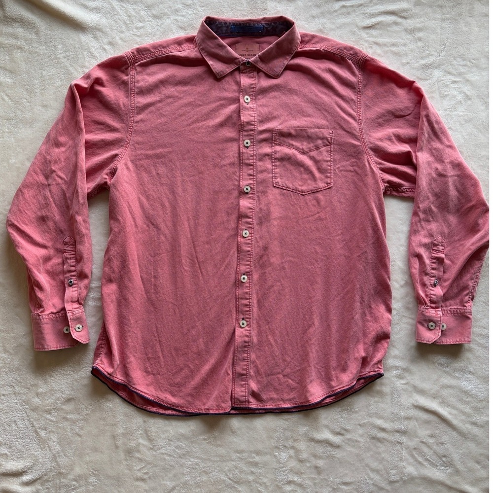 Tommy Bahama Pink Tencel Blend Button Down Shirt Mens XL Excellent